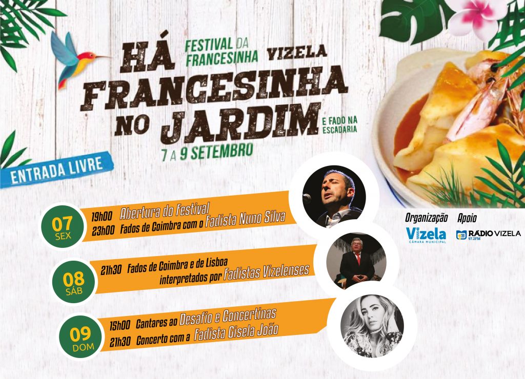 Festival da Francesinha e do Fado no Jardim Manuel Faria de 07 a 09 de setembro