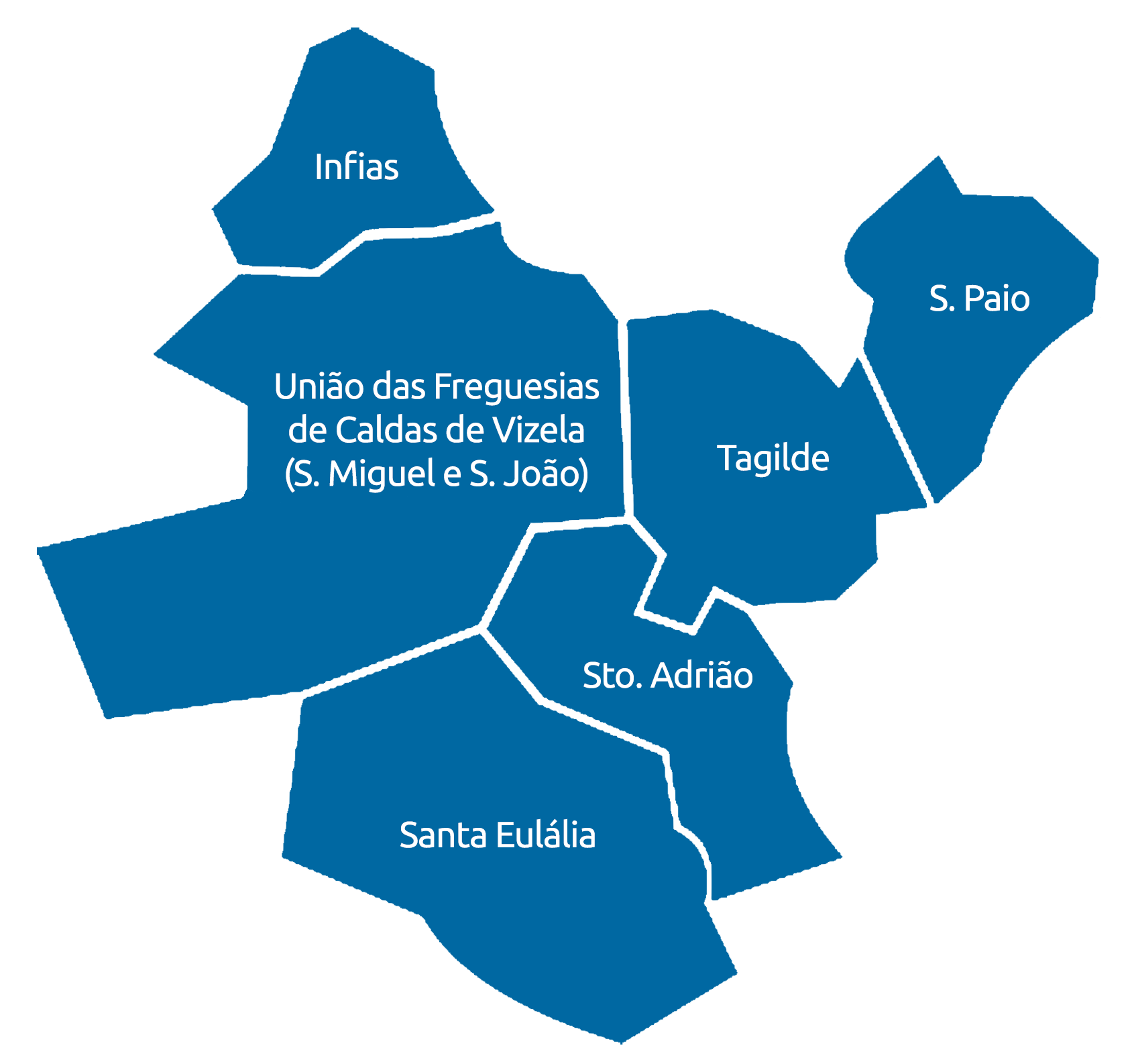 Mapa das freguesias de Vizela